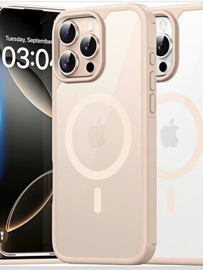 iPhone 16 pro case MagSafe-Compatible Clear Protective Phone Case in Beige